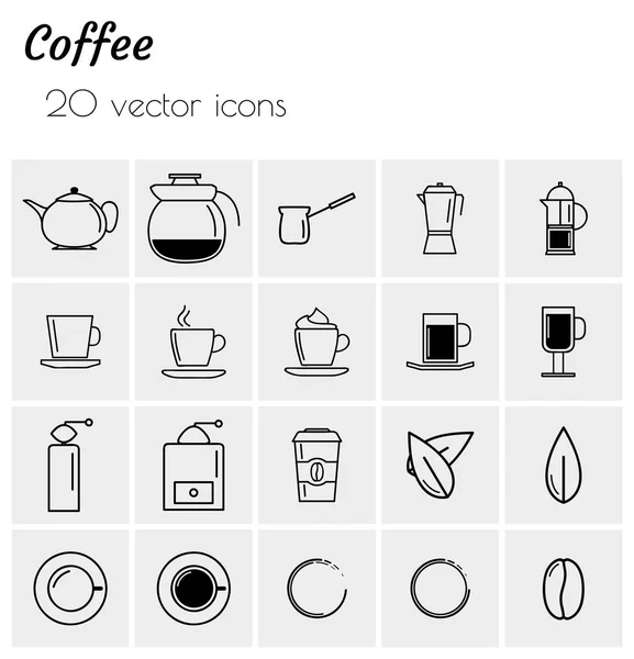 Coleção de ícones de café — Vetor de Stock