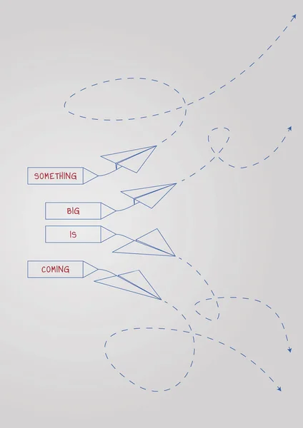 Etwas Großes kommt mit einem gefalteten Papierboot — Stockvektor