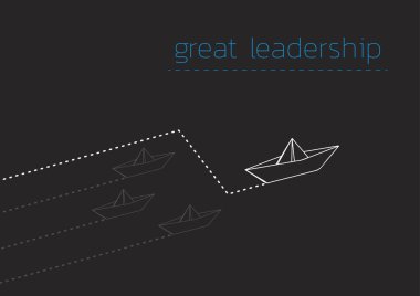 katlanmış kağıt tekne ile büyük liderlik