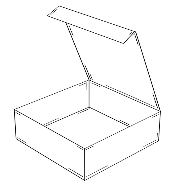 Caja de papel vacía abierta — Vector de stock