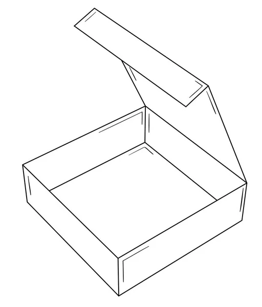 Caja de papel vacía abierta — Vector de stock