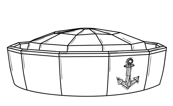 Gorra marina con símbolo de ancla — Vector de stock