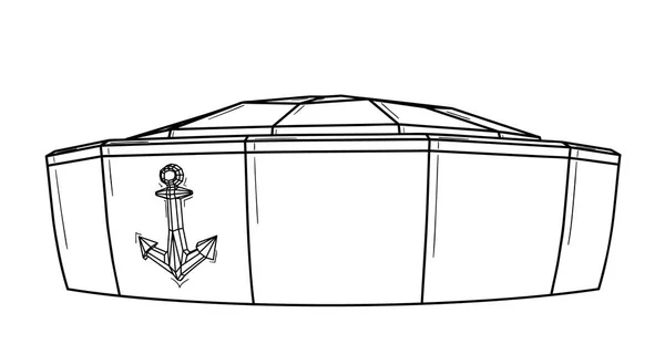 Casquette marine avec symbole d'ancrage — Image vectorielle