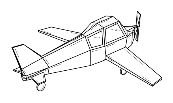 Piccolo aereo con ali ed elica - monoplano — Vettoriale Stock