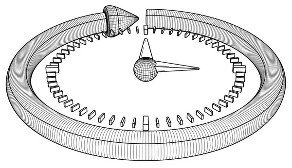 Flecha y reloj como símbolo de progreso — Vector de stock