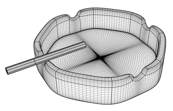 Пепельница с одной сигаретой . — стоковый вектор