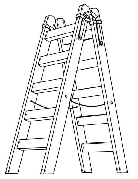 Simple wooden stepladder. — Stock Vector