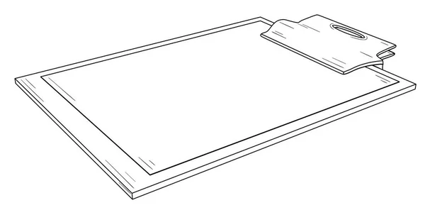 金属クリップと空白の紙でパッドを書く. — ストックベクタ