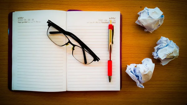 Concept Preparing Coffee Mug Pen Work Book Stock Photo