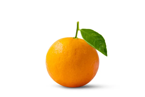 Naranjas Frutas Con Alto Contenido Vitamina Hojas Verdes Aisladas Sobre — Foto de Stock