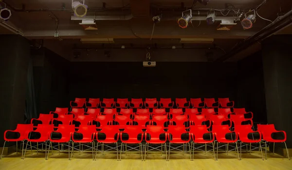 Chaises Rouges Dans Petit Théâtre Lieu Art Spectacles — Photo