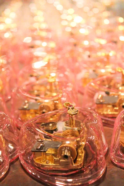 Pink music box placed in a factory in Otaru, Japan, a very famous and popular music box.