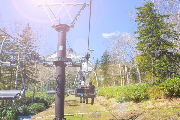 People Using Ski Lifts Travel Summit Summer — Stock Photo, Image