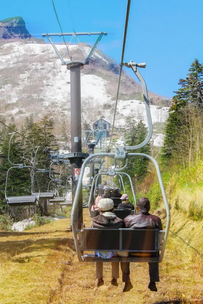 People Using Ski Lifts Travel Summit Summer — Stock Photo, Image