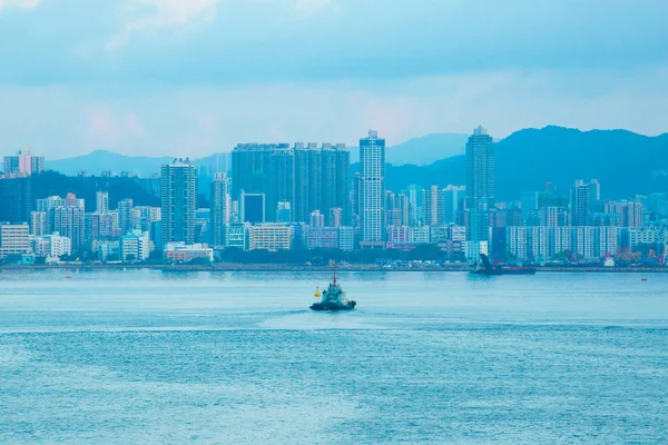 Hong Kong city skyline, China at sunrise — Stock Photo, Image