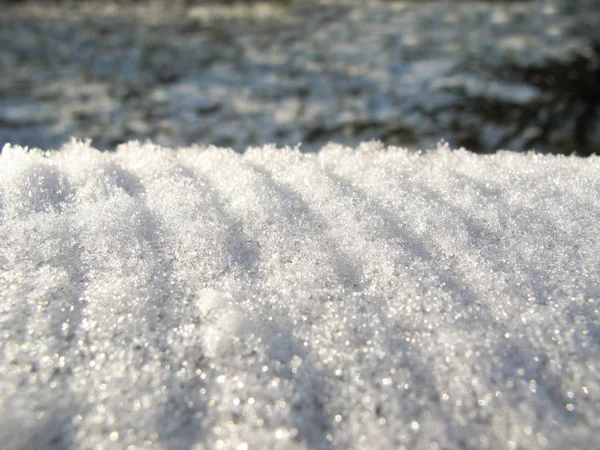 Fundo Neve Fresca Dia Ensolarado Espaço Para Copiar Texto Suas — Fotografia de Stock