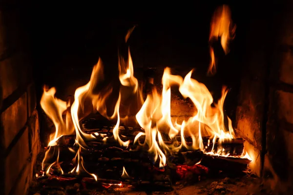 Пламя Огня Черном Фоне Тайна Огня — стоковое фото