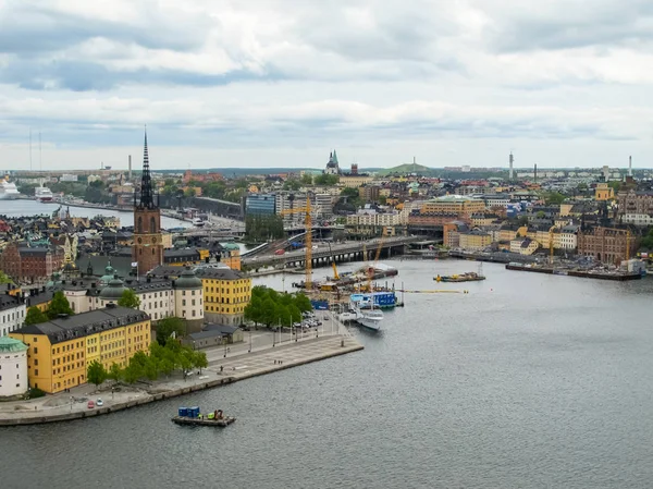 Stockholm Sweden Wonderful Aerial Panorama Observation Deck Modern City Gamla — ストック写真