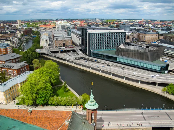 Stockholm Sweden View Observation Deck Modern City Road Junctions — ストック写真