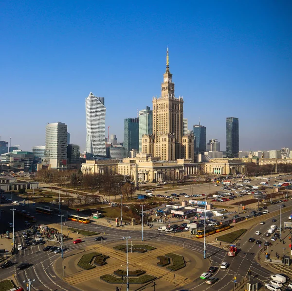 Warschau, Polen. Luftaufnahme Zentrum der Stadt. — Stockfoto