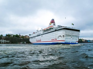 Stockholm / İsveç - 15 Mayıs 2011: Viking Line gemi Cinderella wi
