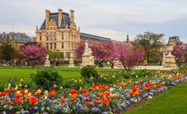 Paris / Fransa - 05 Nisan 2019. Muhteşem bahar Tuileries garde