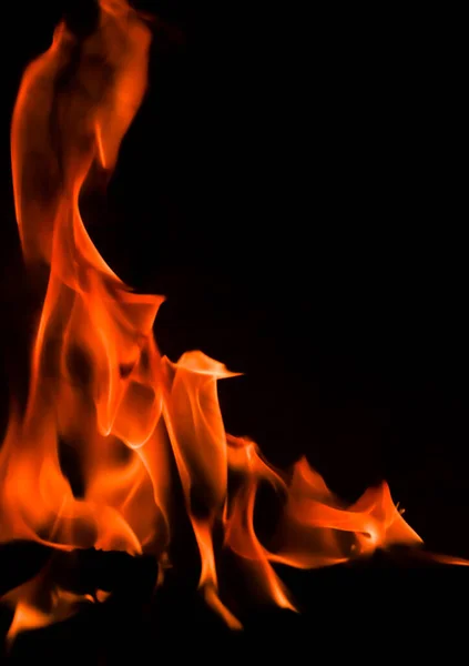 Red Blaze Fire Flame Black Background — Stock Photo, Image