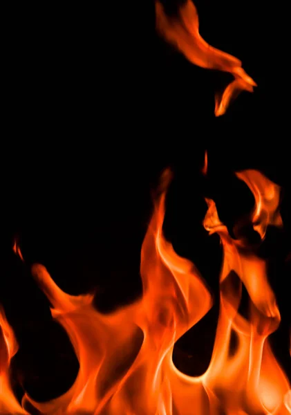 Rote Flamme Feuerflamme Auf Schwarzem Hintergrund — Stockfoto