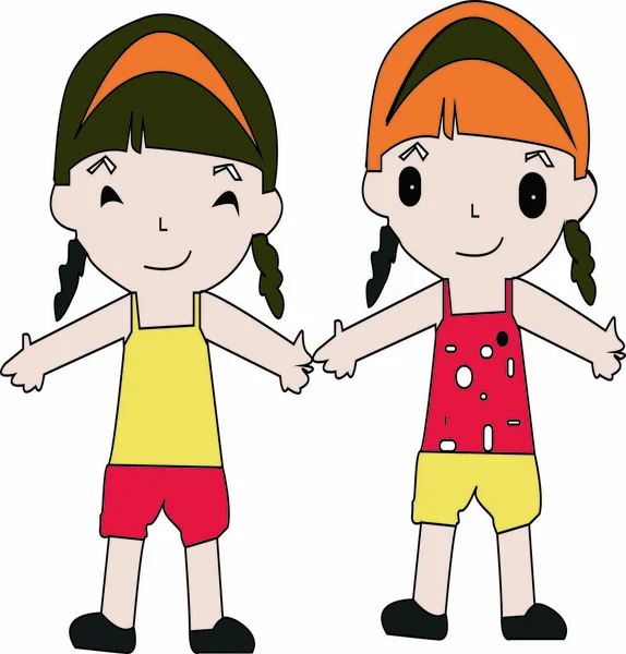 Çizgi film çocuklar atlama. Vektör klip sanat çizim basit degradelerle. Her biri ayrı bir katman üzerinde. -Görüntüleri vectorielles