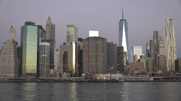 New York City Manhattan midtown buildings skyline at night 2019
