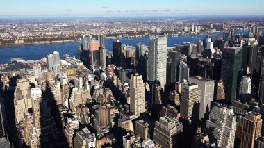 havadan görünümü hava / Manhattan'ın Midtown Manhattan New York City 2019 gökdelenler görünümünü