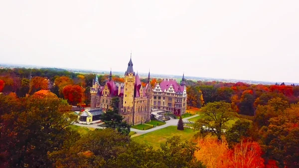 L'un des plus beaux palais au milieu de la forêt - air naturel - un endroit plus que merveilleux - belle Pologne du Nord — Photo