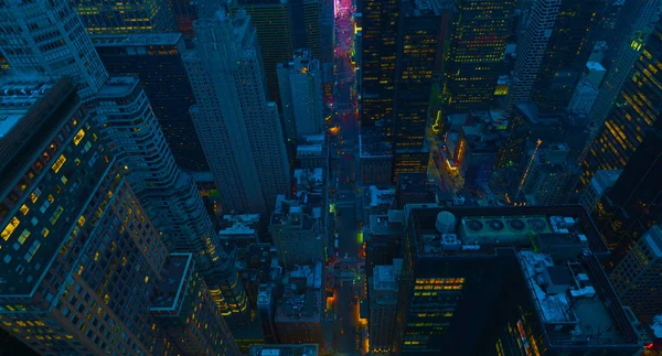 New York City Manhattan USA Midtown vista panoramica aerea con grattacieli e cielo azzurro.2019 — Foto Stock