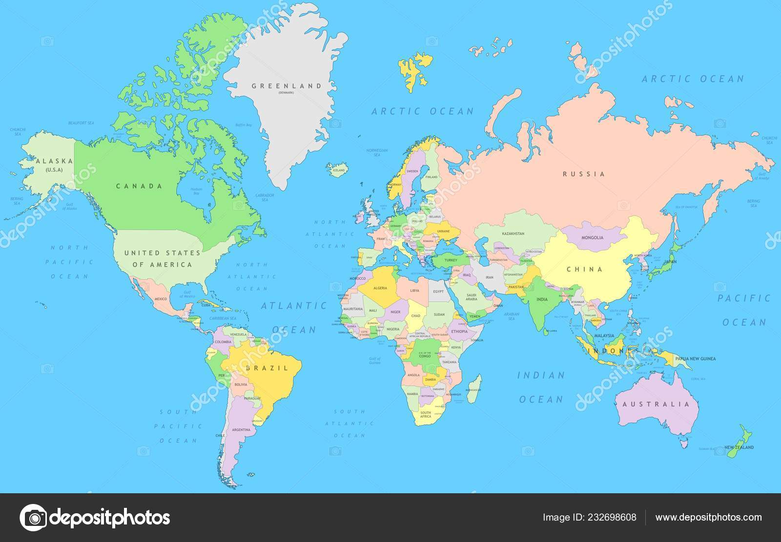 Carte  Monde  Politique Atlas D tail Vecteur Dans Projection 