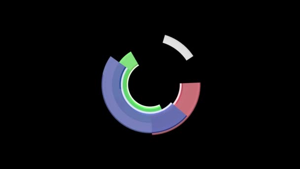 Contador Percentual 100 Processamento Dados Loading Bar Animation Black Background — Vídeo de Stock