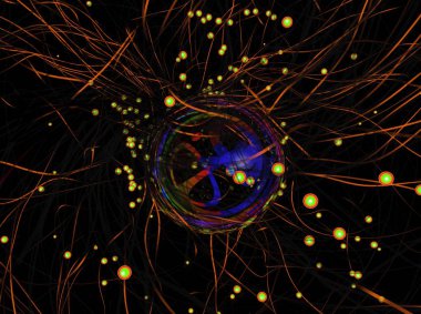 parlak renkli çizgiler, 3d hareket