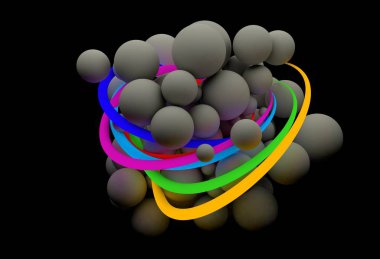 parlak renkli çizgiler, 3d hareket