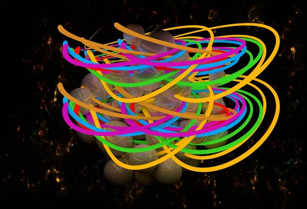 glowing colored lines of motion 3D