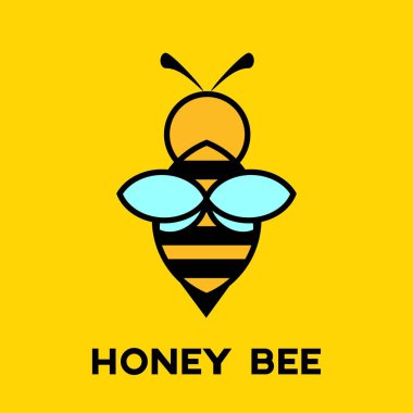 Bal arı logo tasarımı. Vektör çizim 