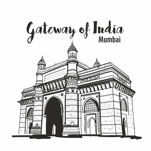 Gateway India Mumbai Maharashtra India Illustrazione Vettoriale — Vettoriale Stock