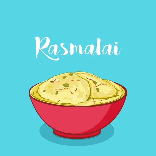 Ilustracja Wektorowa Rasmalai Indyjskie Tradycyjne Słodycze — Wektor stockowy