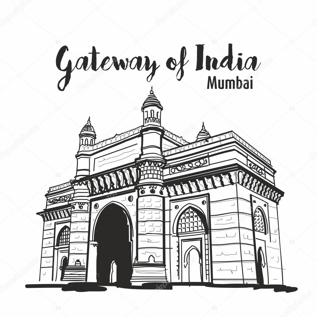 Gateway of India Mumbai Maharashtra India vector illustration