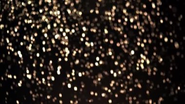 Altın Noel kar fırtınası rastgele rüzgarla şişmiş dönen Vfx. parçacıklar. Siyah kar fırtınası. Şiddetli kar yağışı siyah ekranda. Noel Vfx Ekle öğesi. Kar katmanları derinlemesine.