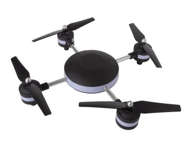 Dron beyaz bir arka plan üzerinde quadrocopter izole.
