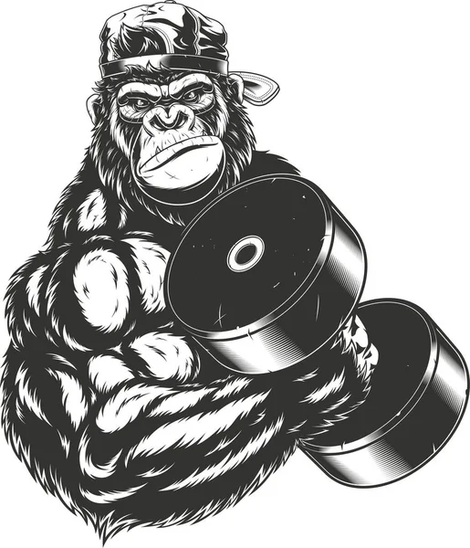 Terrible gorilla athlete — Stock Vector