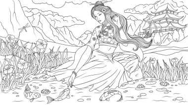 Gölün güzel geyşa