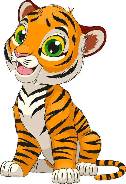 Grappige schattig tiger cub — Stockvector