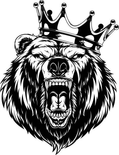 Ferocious bear in the crown Stock Vector