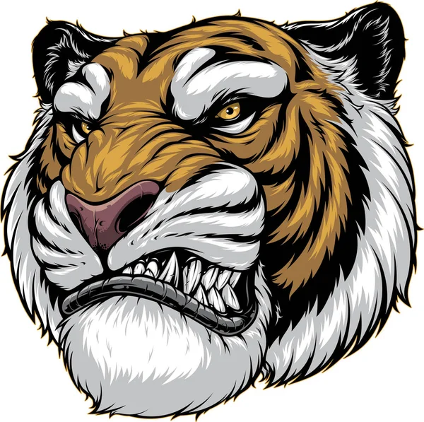 Rugidos feroces de tigre — Vector de stock