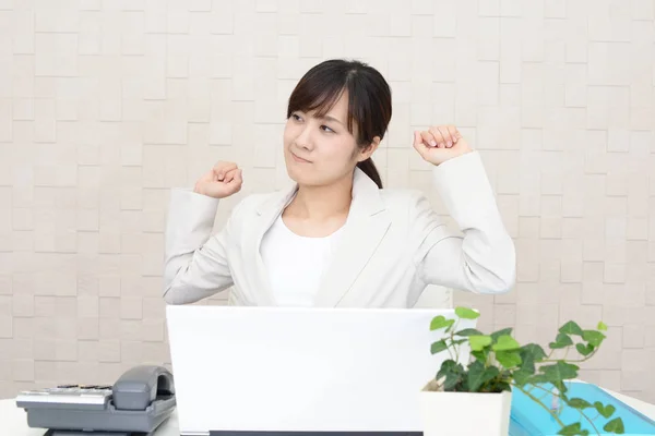 Tired Asian Business Woman — Stock Photo, Image